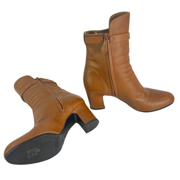 HERMES Brown Leather Joueuse Ankle Women's Boots Made in Italy 36.5 - 6US - Picture 11 of 13